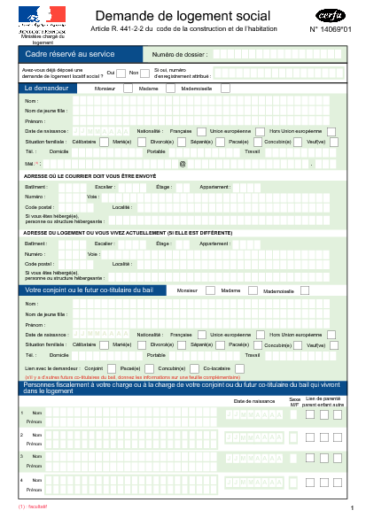 Application Form Telecharger Le Formulaire De Demande De Logement Social